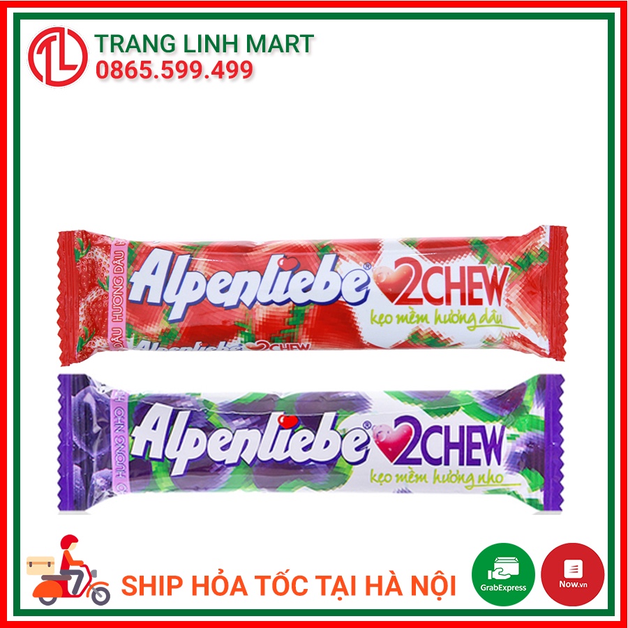 Kẹo mềm Alpenliebe 2chew 24,5g hương dâu nho