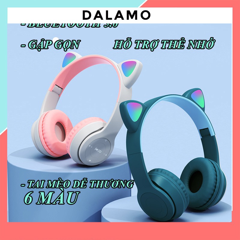 Tai Nghe Bluetooth Chụp tai có Mic ST71 Headphone không dây Dễ Thương tai mèo nghe nhạc, chơi game, cho bà bầu DALAMO | BigBuy360 - bigbuy360.vn