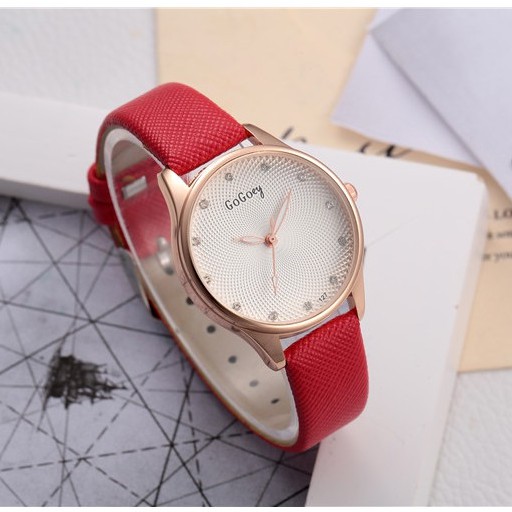 Đồng hồ thời trang nữ Gogey dây da êm tay, mặt tròn nhỏ xinh xắn, chống trày xước tốt | BigBuy360 - bigbuy360.vn