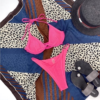 Set bikini 2 mảnh trơn có gọng