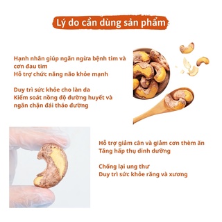 Hạt điều rang muối nguyên hạt còn vỏ lụa 500gr
