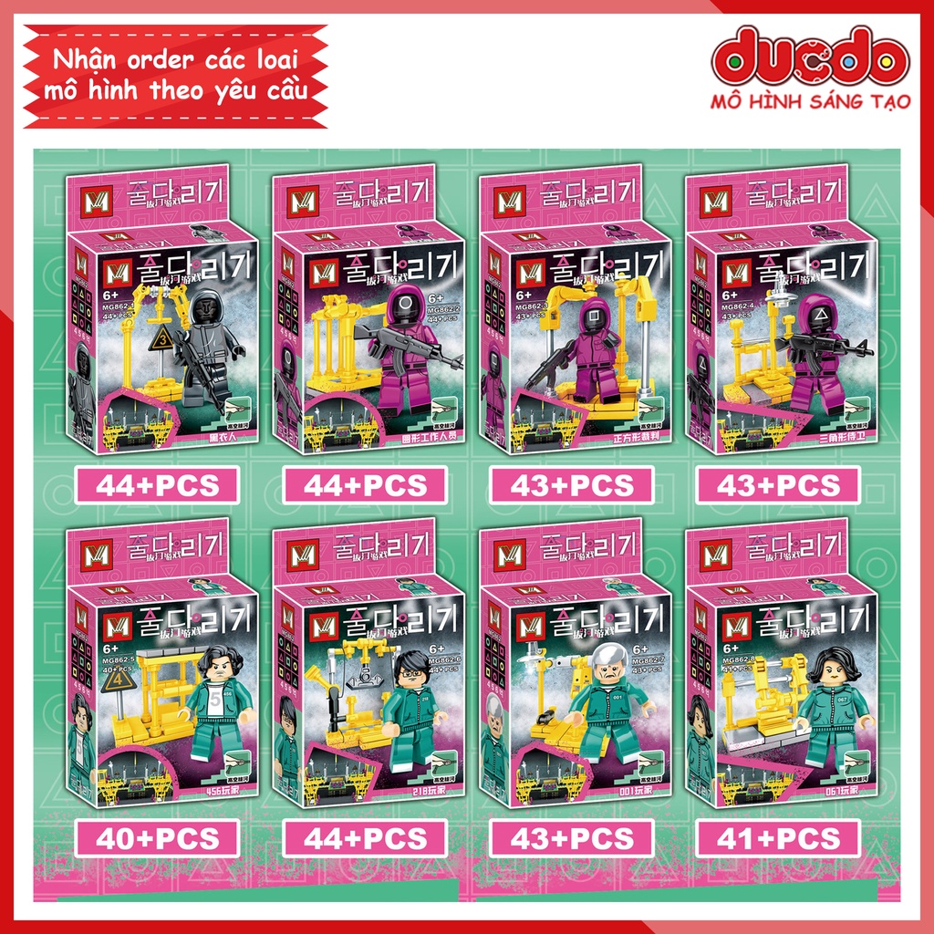 (Đóng túi) MG862 Lắp ghép Trò chơi con mực Squid Game - Đồ chơi Xếp hình Mô hình Minifigures Mini Non LEGO