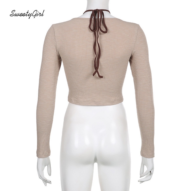 Áo Thun Tay Dài Dáng Ôm In Chữ Phối Màu Tương Phản Thời Trang 2022 Cho Nữ