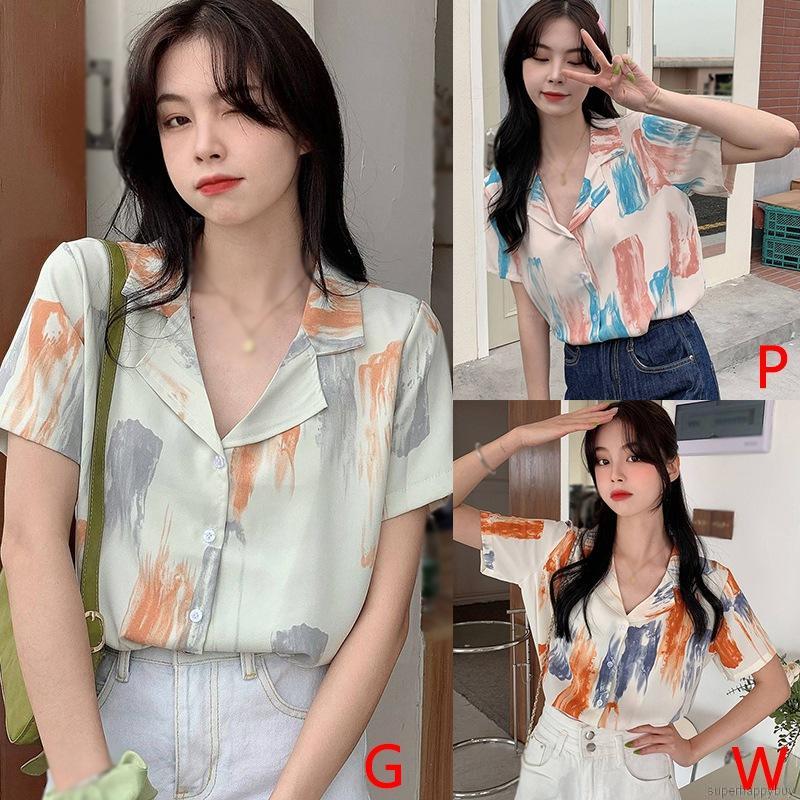 Áo Sơ Mi Voan Tay Ngắn Thời Trang Dành Cho Nữ