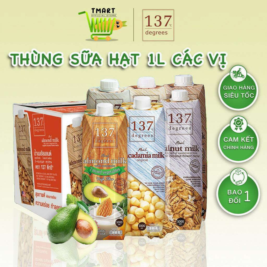 Thùng 12 Hộp Sữa Hạt Nguyên Chất 137 Degrees - Hộp 1000ML