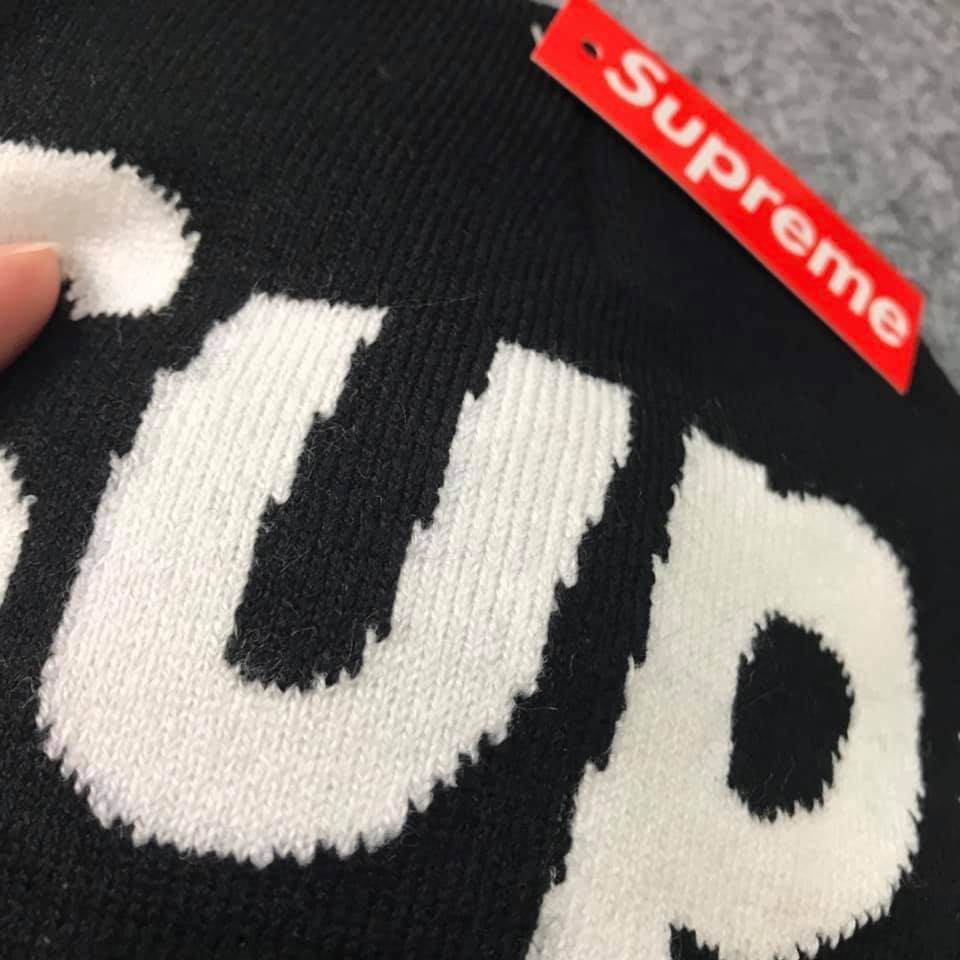 Mũ Beanie Màu Đen In Chữ Supreme K-006