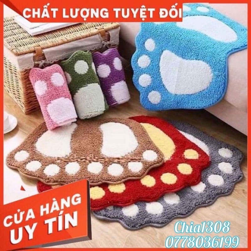 THẢM CHÙI CHÂN CAO CẤP 40x60cm HÌNH BÀN CHÂN CHỐNG TRƯỢT TUYỆT ĐỐI