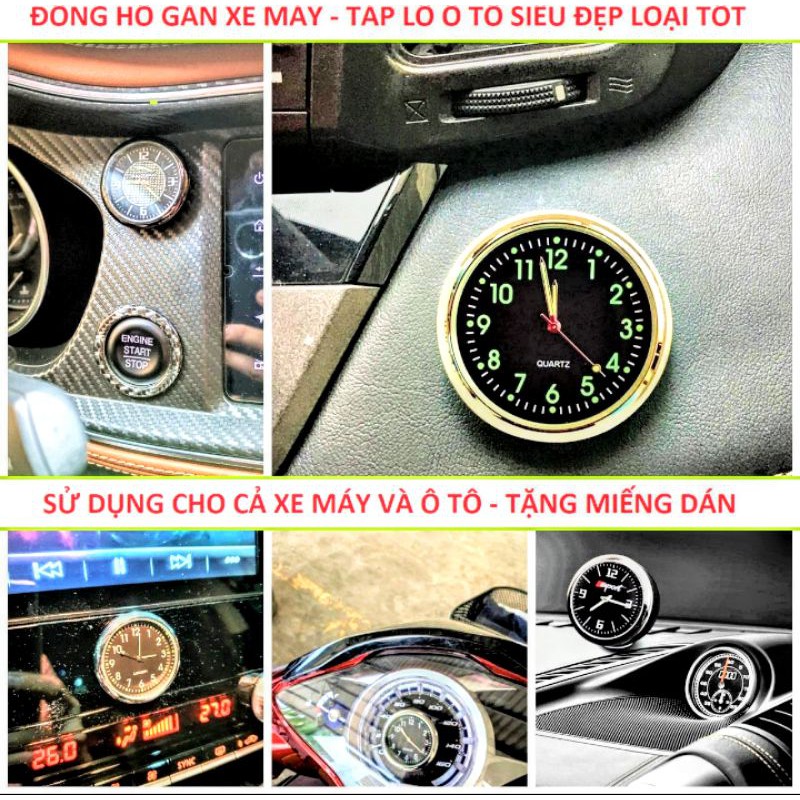 1 ĐỒNG HỒ CAPO BÁO GIỜ DÁN TRÊN XE MÁY XE HƠI ÔTÔ MẪU MỚI HÀNG CAO CẤP