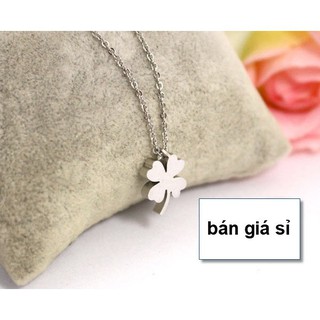[Dây chuyền inox nữ giá rẻ Bán Chạy Nhất] Dây chuyền inox nữ Đẹp Mà Rẻ có mặt hình cỏ 4 lá đặc dày 3mm - 0004
