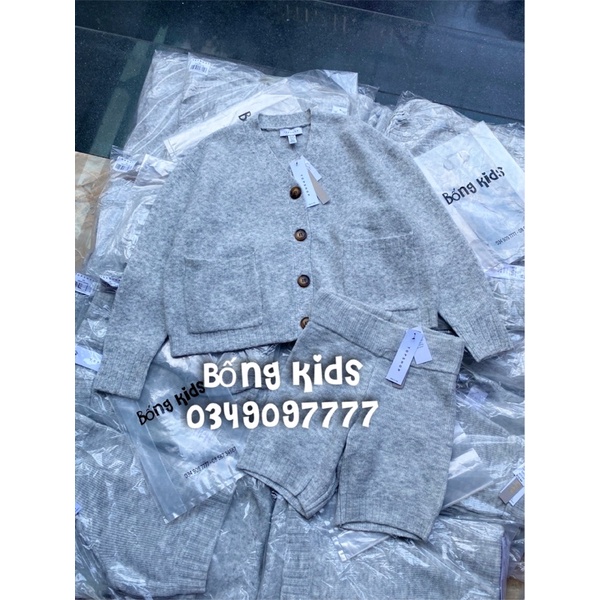 Bộ Len Cardigan &amp; Short Nữ Ghi TS