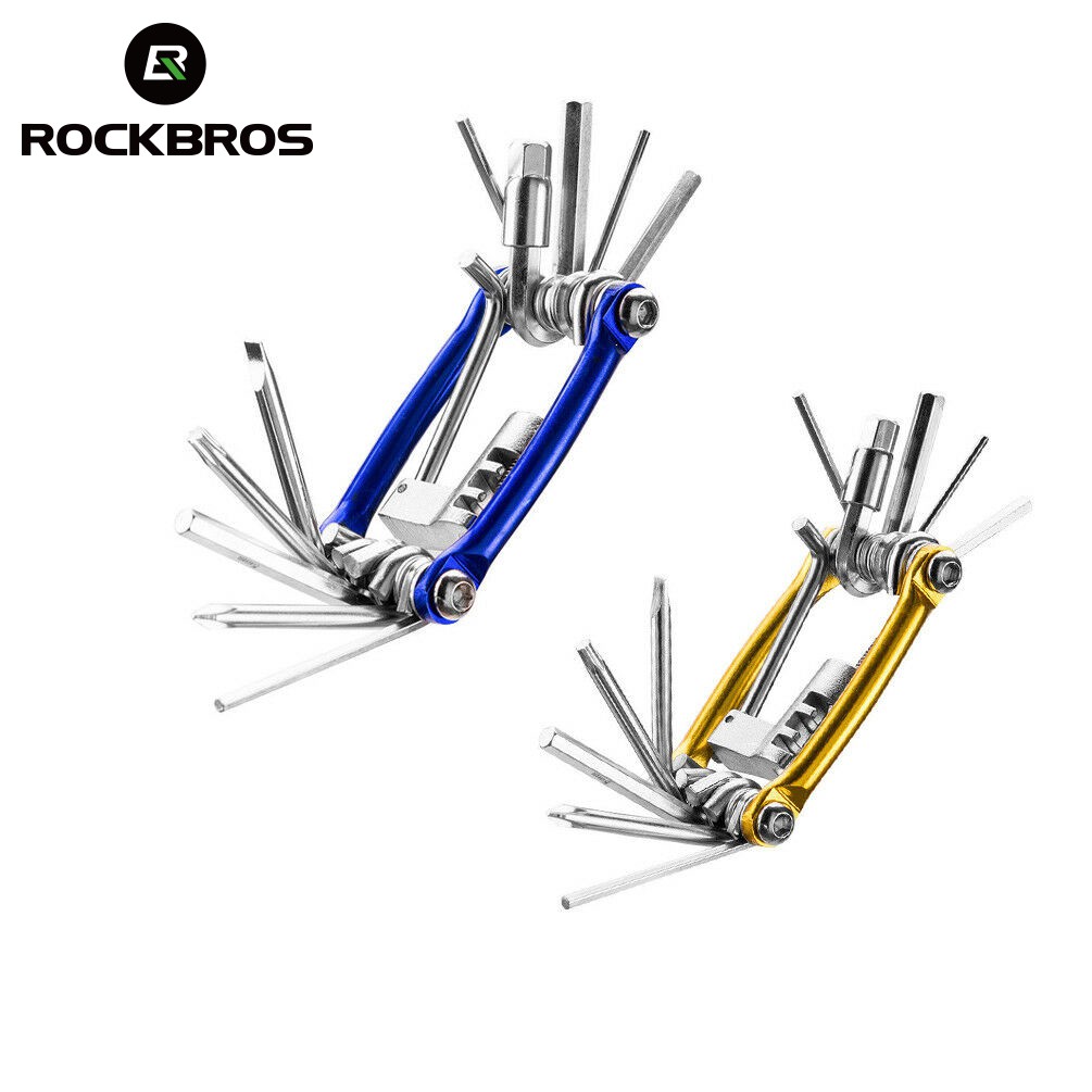 Dụng Cụ Sửa Chữa Xe Đạp ROCKBROS 11 Trong 1 Từ Kim Loại Đa Năng Kích Thước 98 * 40 * 20mm