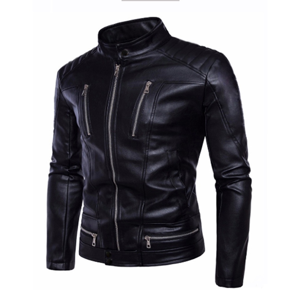 Áo khoác da nam lót dù 6 dây kéo cao cấp Gapro Fashion ADA023