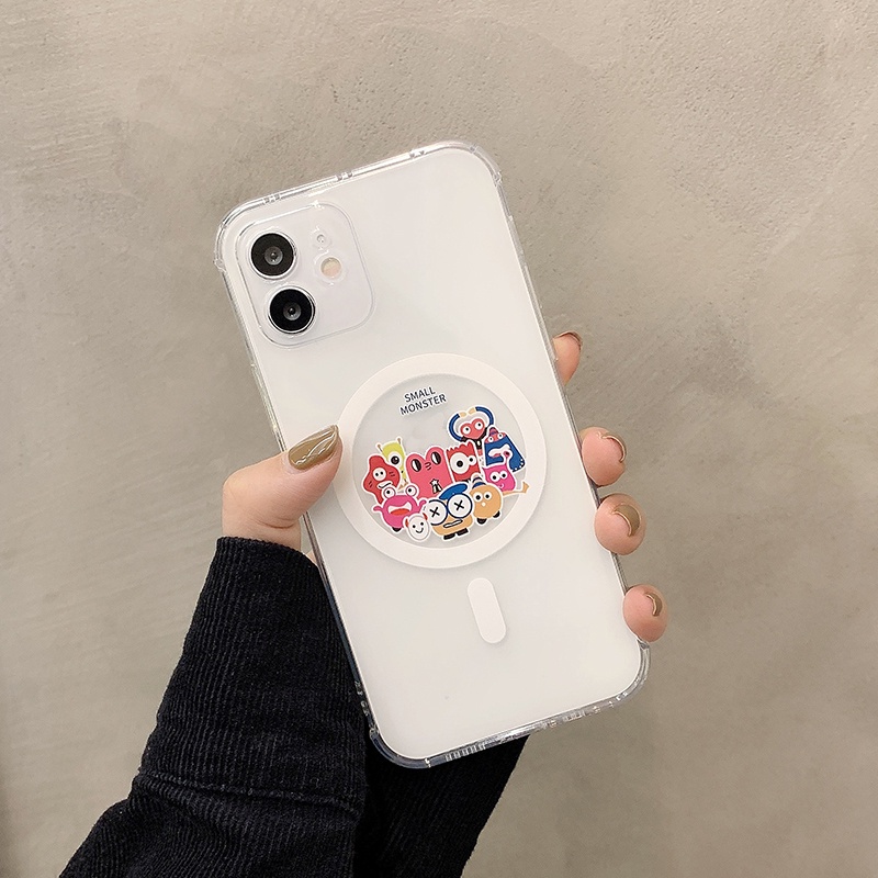 Ốp Điện Thoại Dẻo Trong Suốt Họa Tiết Quái Vật Dễ Thương Cho iPhone 14 13 12 11 Pro Max X XS XR 8 7 Plus + SE 2020
