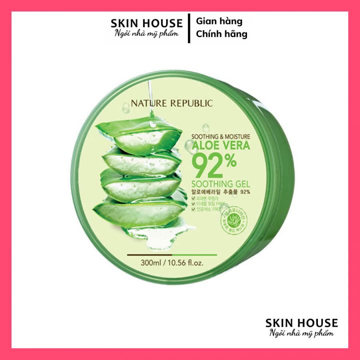 Gel Dưỡng Ẩm Lô Hội Nature Republic Soothing &amp; Moisture Aloe Vera 92% Soothing Gel 300ml