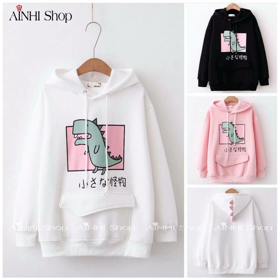 Áo Hoodie Nữ ❤️Freeship❤️ Áo Khoác Hoodie (Hình Khủng Long Cute) Vải Nỉ Nhiều Màu - Áo Hoodie Freesize Dưới 60kg | BigBuy360 - bigbuy360.vn