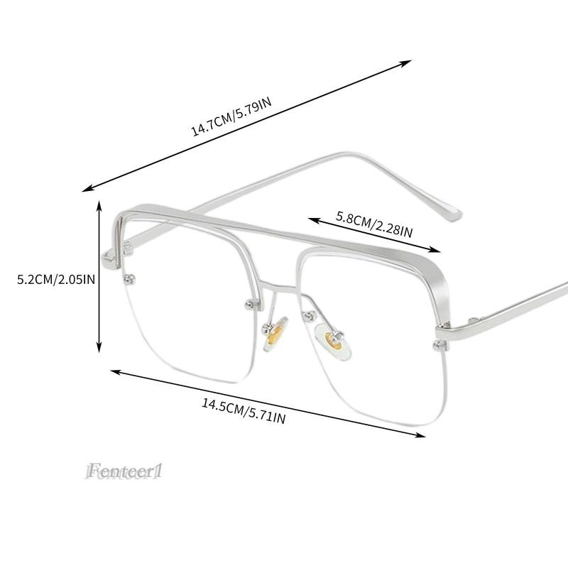 [Fenteer1] Kính Râm Nữ Oversized Gọng Kim Loại Chống Tia UV