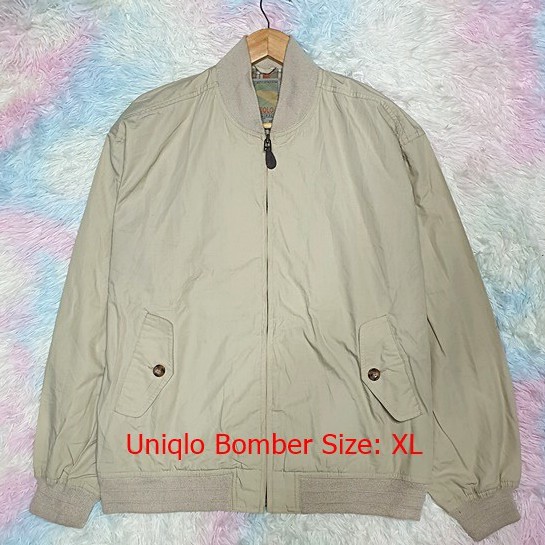 Áo khoác nam Bomber Uniqlo Kaki Size XL cũ