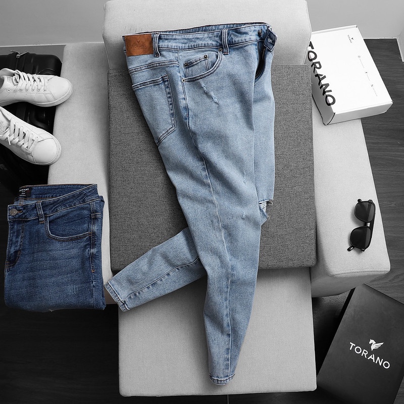 Quần Jean nam ANO MEN dáng basic Slim Co Giãn Tốt, Không Bai Xù, Bền Màu, Phom Trẻ Trung QJ08