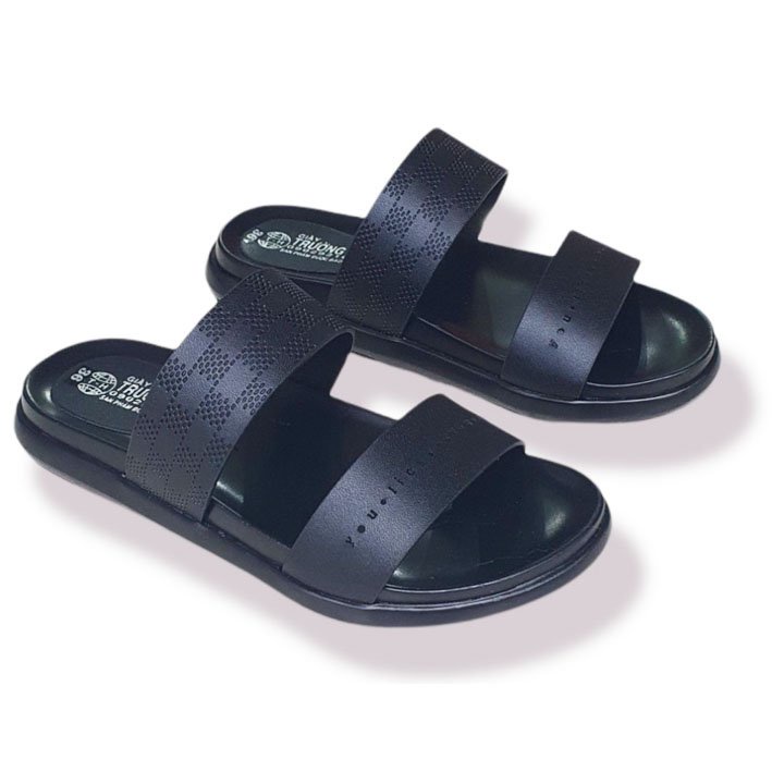 Dép quai ngang nữ hai dây thời trang cao cấp Trường Hải màu kem đế cao 2,5cm PU nhẹ N147