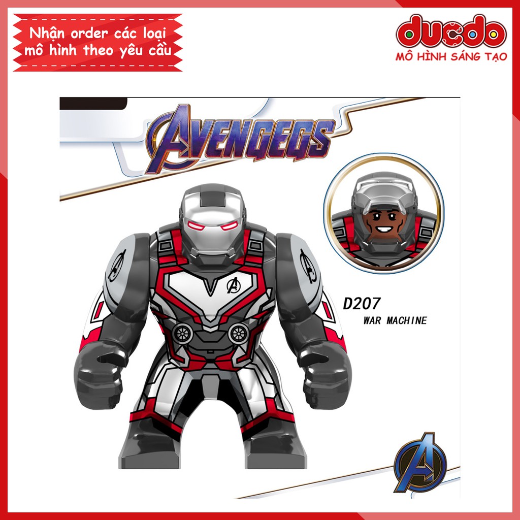 Bigfig siêu anh hùng War Machine End Game - Đồ chơi Lắp ghép Xếp hình Mini Minifigures Big Fig Iron Man D207 LeLe