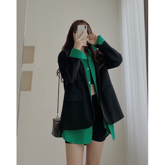 áo blazer nữ 2 lớp, áo vest dài tay cao cấp phong cách hàn quốc