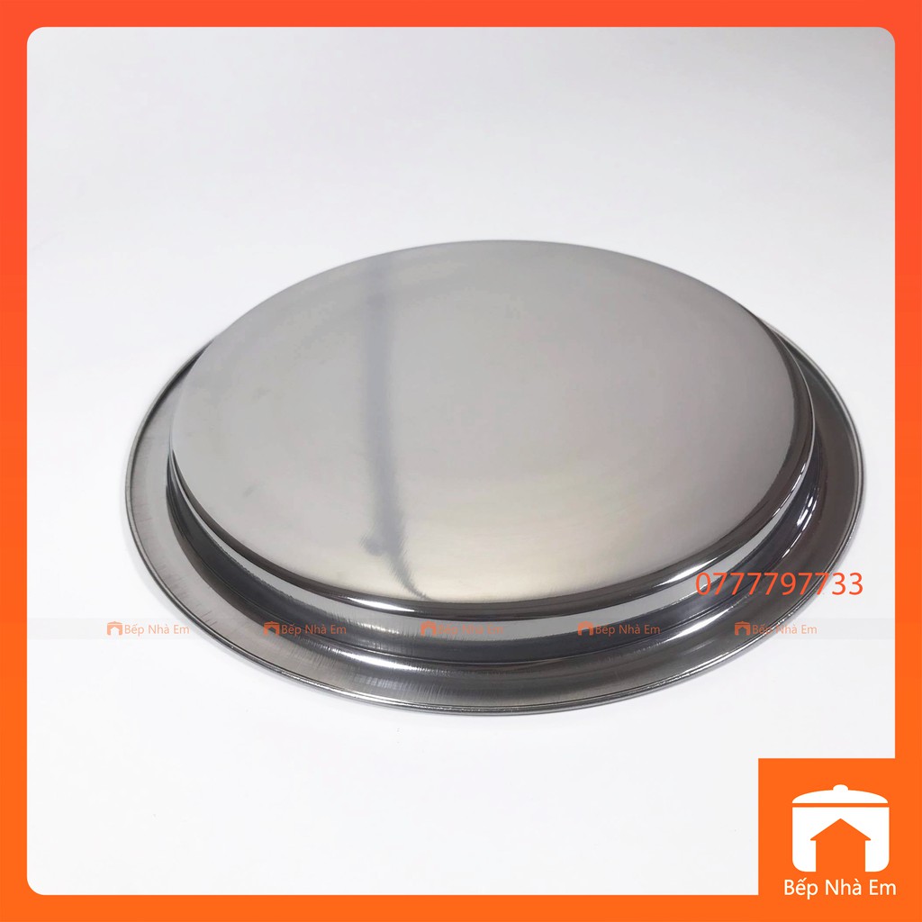 Khay Tròn Inox, Dĩa Tròn Inox Cao Cấp 26cm Chuyên Dùng Lót Bếp Cồn - Hàng Việt Nam Sản Xuất
