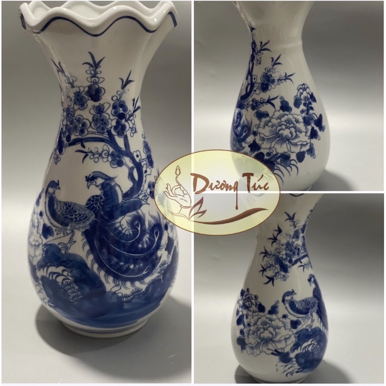 Bình Hoa (Song Phụng) Gốm Sứ Bát Tràng