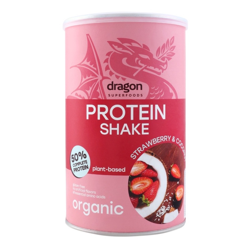 Bột Protein shake dâu và dừa 500gr - Dragon Superfoods