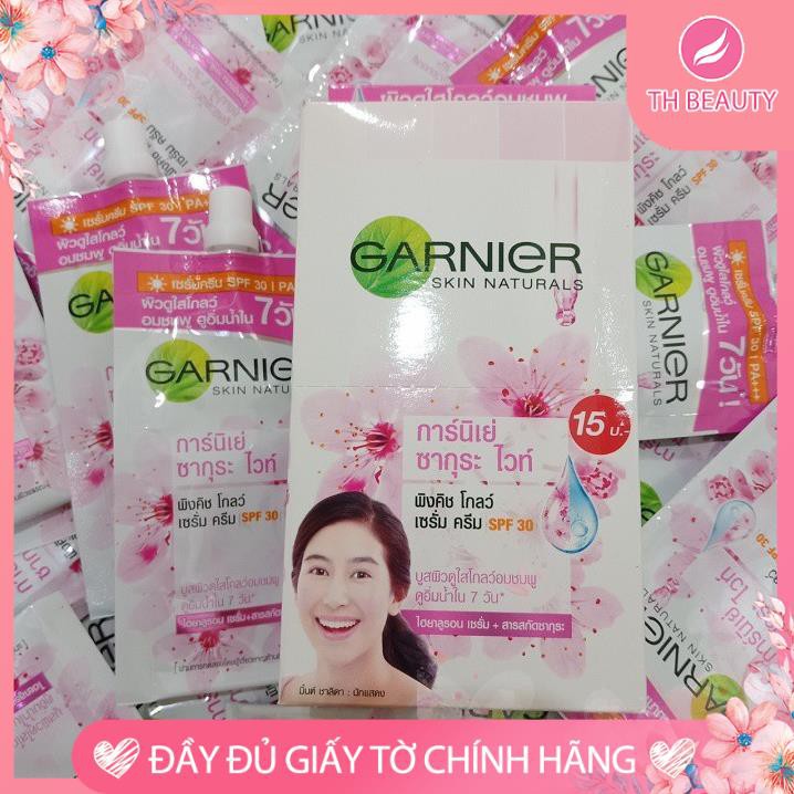 &lt;THẬT 100%&gt; Hộp 6 gói Garnier HỒNG dưỡng da