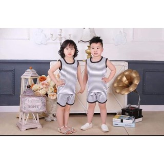 Bộ cotton kẻ sọc ngang HM siêu mềm cho bé từ 6-18kg