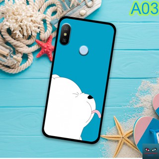 (❤️ FREESHIP ĐƠN 50 000❤️) Ốp lưng kính Xiaomi A2/ A2 LITE Redmi 6 pro in hình gấu We bare Bears Cute các loại