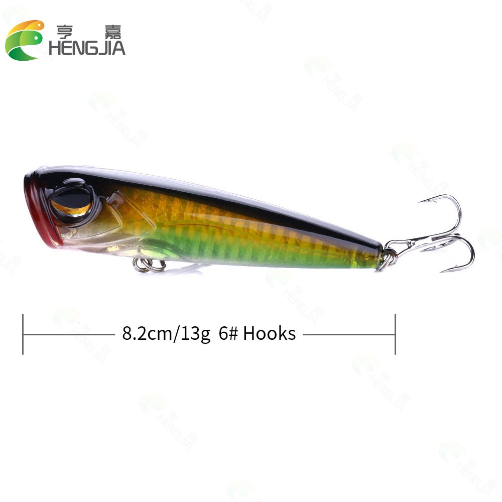 Mồi câu cá giả 8.2cm/13g bằng nhựa có lưỡi câu móc 3 tiện dụng