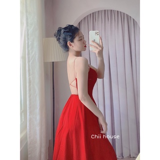ĐẦM ĐỎ HAI DÂY CHÉO LƯNG