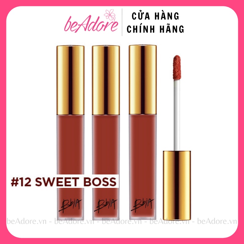 Son Kem Lì Bbia Last Velvet Lip Tint - 12 Sweet Boss (Màu Cam Cháy)