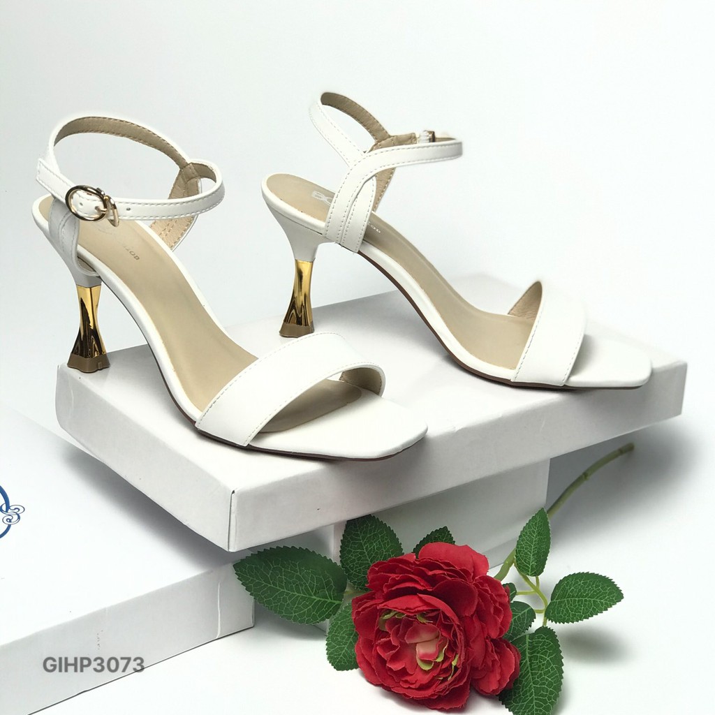 Sandal nữ BQ ❤️FREESHIP❤️ Giày sandal quai bóng gót xoắn mạ kim 7cm GIHP3073