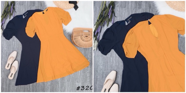 Đầm Voan nhún tay 2 màu mila xb