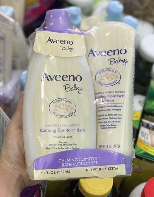 [BILL MỸ] Set sữa tắm + lotion Aveeno Calming Comfort hương Lavender