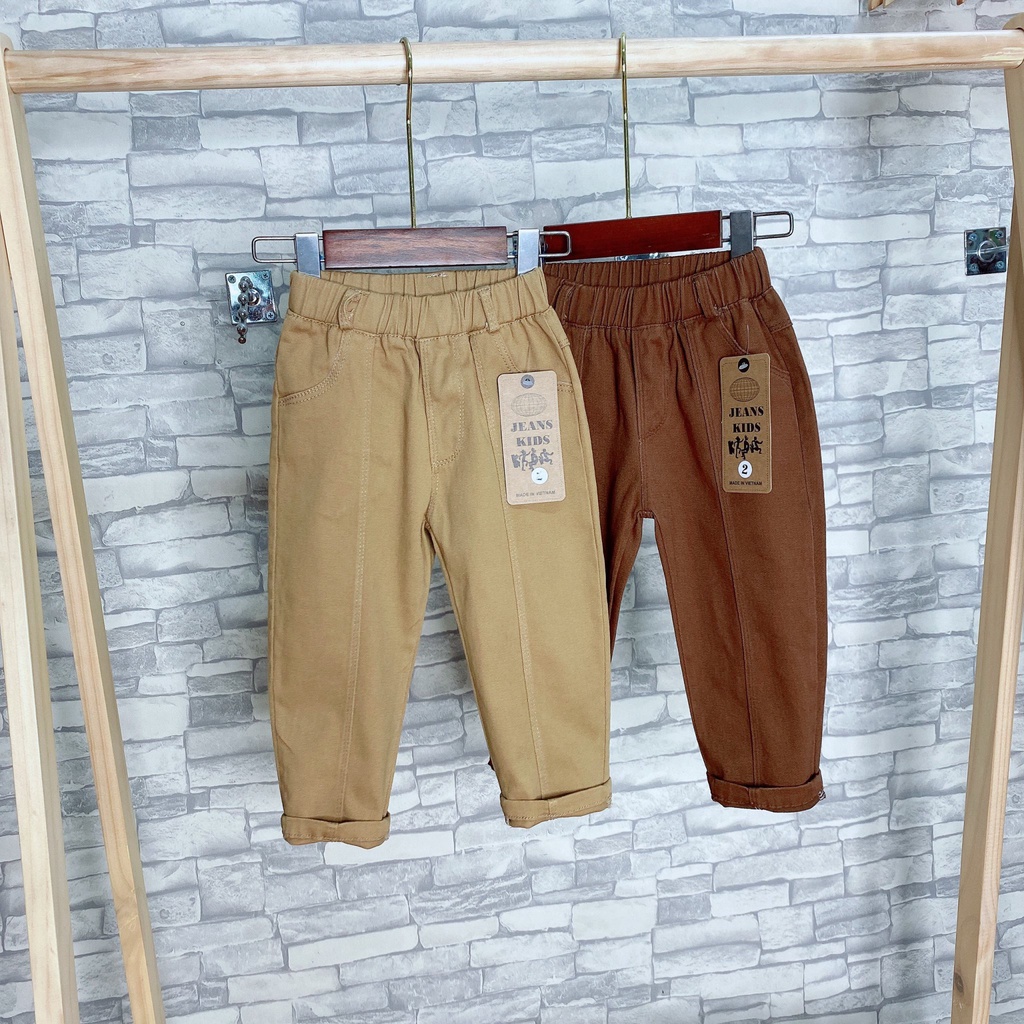 Quần dài cho bé trai bé gái chất kaki mềm mịn cho bé từ 8-31kg kaki 3 màu
