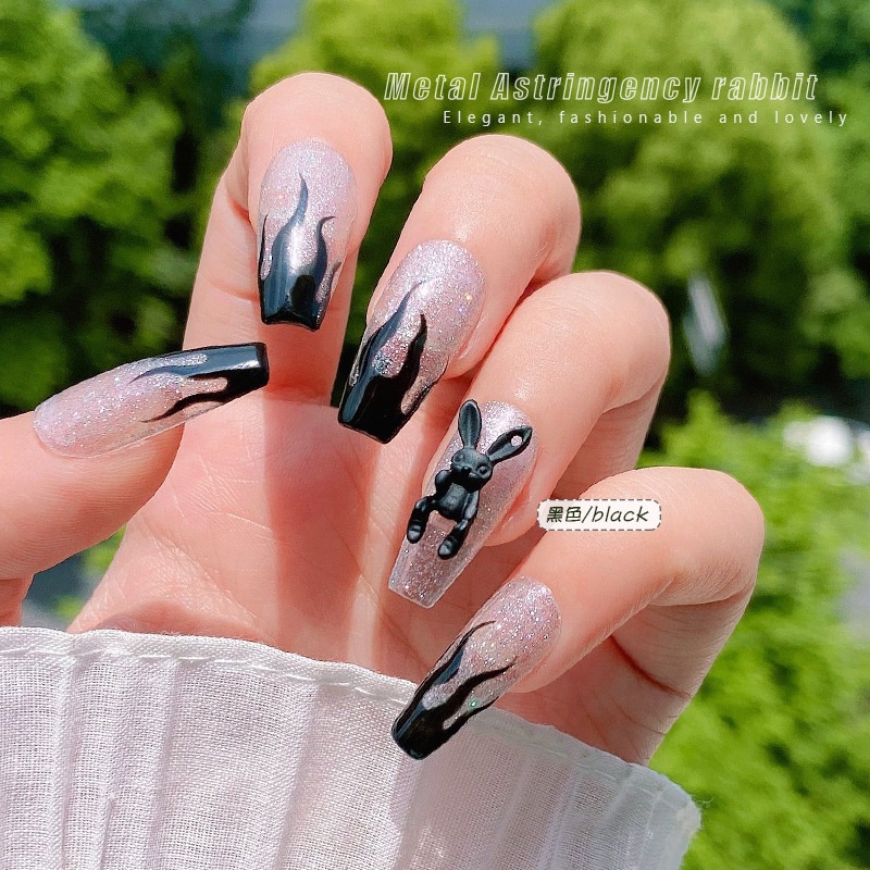 Charm nail, Charm thỏ sứ nhiều màu trang trí móng tay - set 2 charm