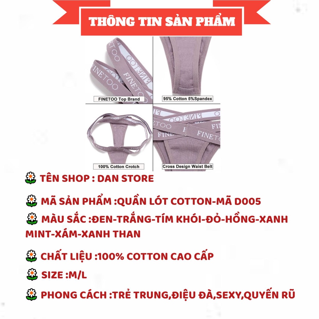 Quần Lót Nữ - Quần Lót Nữ Cotton Lọt khe phối dây đan chéo gợi cảm quyến rũ DAN STORE MÃ D005