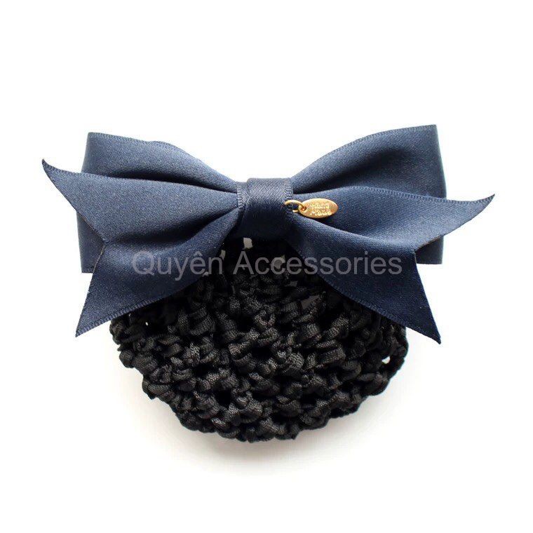 Kẹp búi nơ đính đá handmade