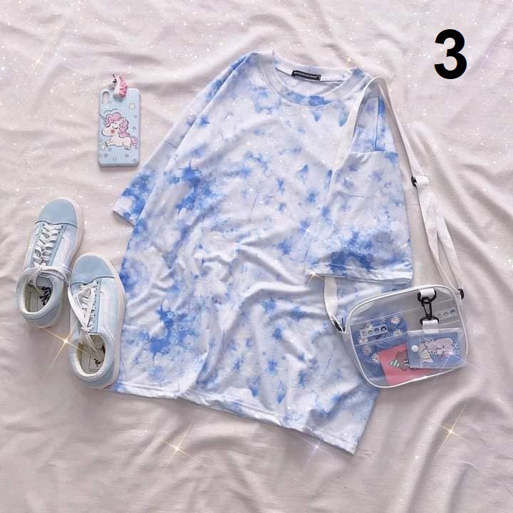 [5 MẪU] Áo tay lở 3D loang màu hot trend Tie Dye unisex
