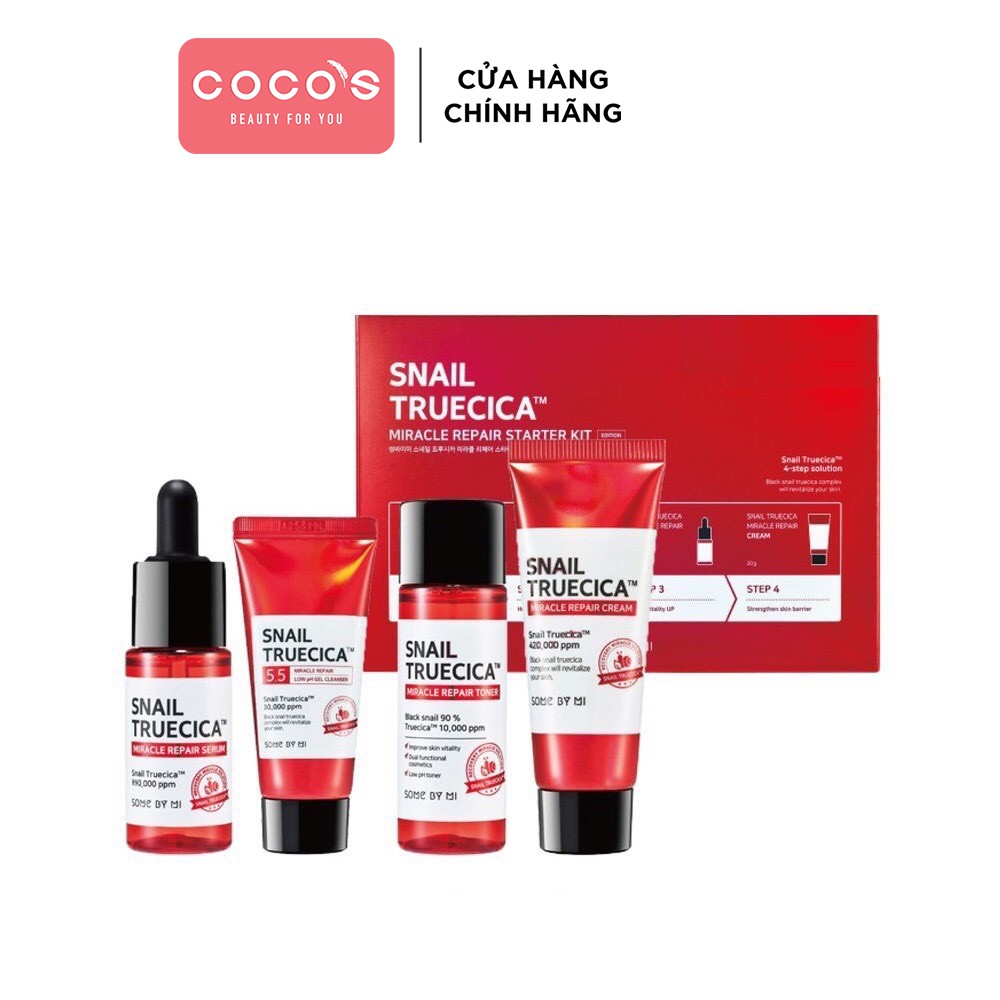 Set Dưỡng Phục Hồi, Tái Tạo Da Chiết Xuất Ốc Sên Some By mi Snail Truecica