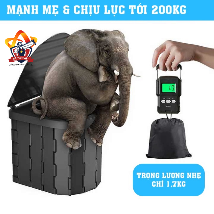 Bồn cầu dã ngoại cắm trại gấp gọn đi vệ sinh cỡ lớn, tiện dụng khi đi du lịch cắm trại, dã ngoại-DCP14