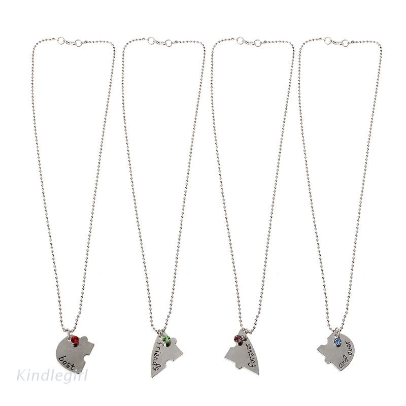 Set 4 Vòng cổ Tình Bạn Mặt Mảnh Ghép Trái Tim