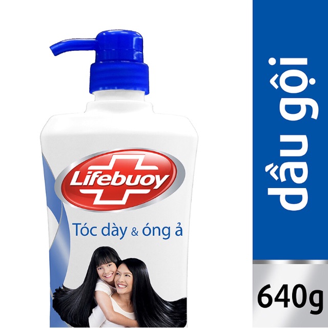 Dầu Gội Lifebuoy Tóc Dày Óng Ả 640g