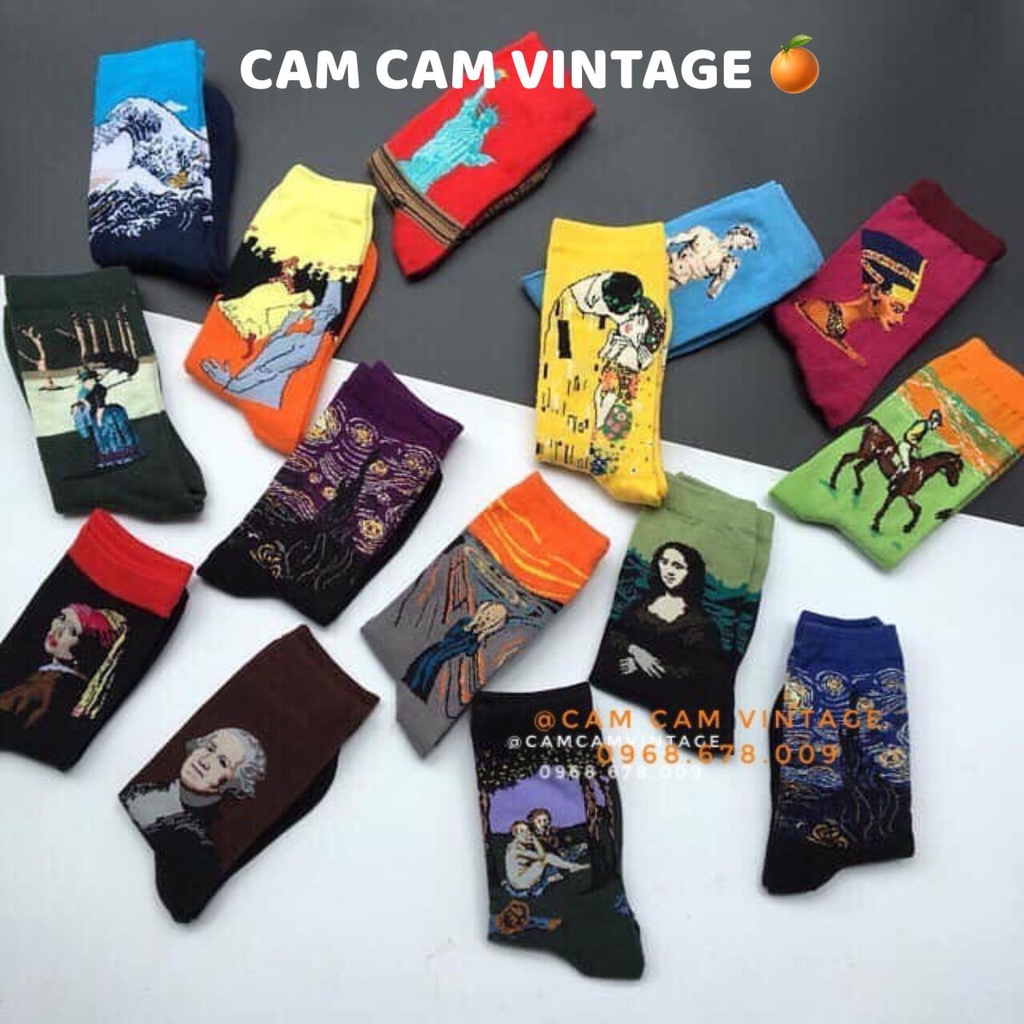TẤT CAO CỔ NAM VỚ CAO CỔ NỮ TÁT VỚ THỂ THAO ULZZANG UNISEX TRANH MONALISA