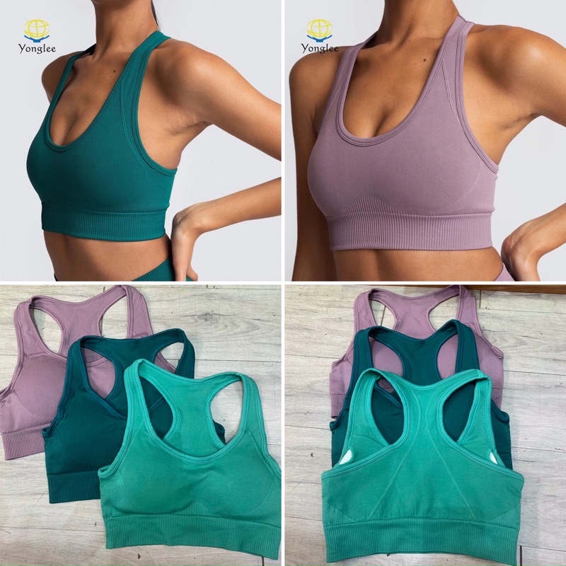 Áo bra tập Gym Yoga xuất khẩu cao cấp vải dệt co dãn tốt Lin Sport BR22090