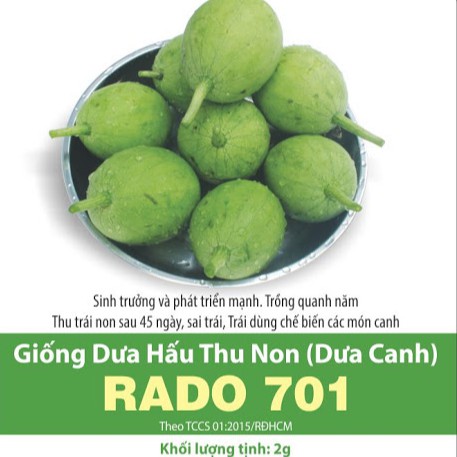 Hạt Giống Dưa Hấu Thu Non, Dưa Canh (RADO701) 3gr