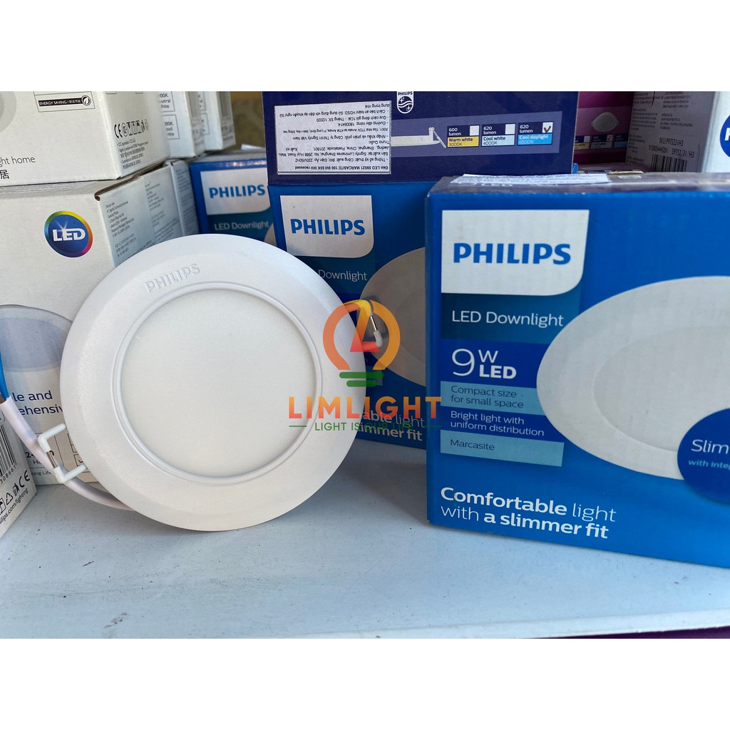 Đèn âm trần 59521 marcasite, công suất 9w, thương hiệu Philips, ánh sáng trắng, vàng, trung tính
